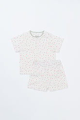 AVAUMA baby pajama set – sugar berry floral short sleeve top and shorts